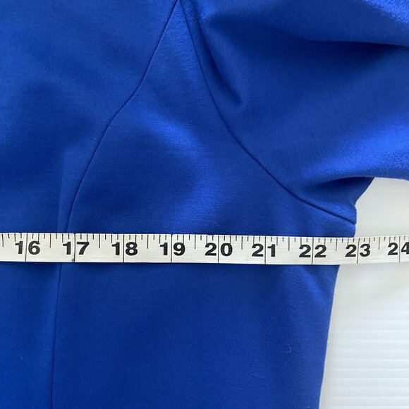 Talbots Refined Ponte Rickrack Trimmed Blue Sheath Midi Dress Size 20 Office - Picture 10 of 11